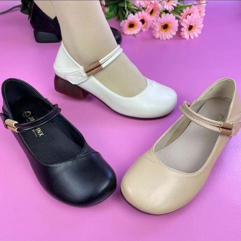 Nuevos zapatos Oxford de piel con punta redonda