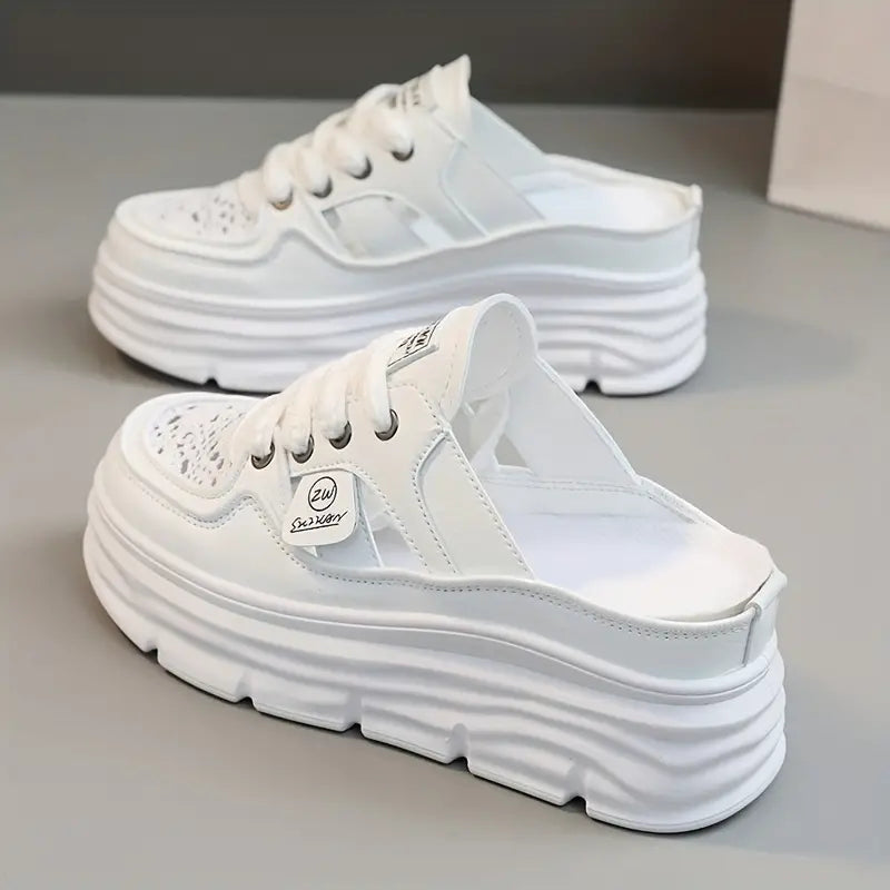 Zapatillas mule transpirables con suela gruesa para mujer