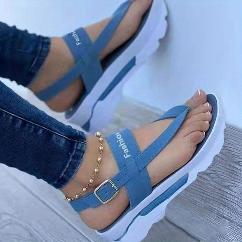 Sandalias de plataforma con punta abierta para mujer.