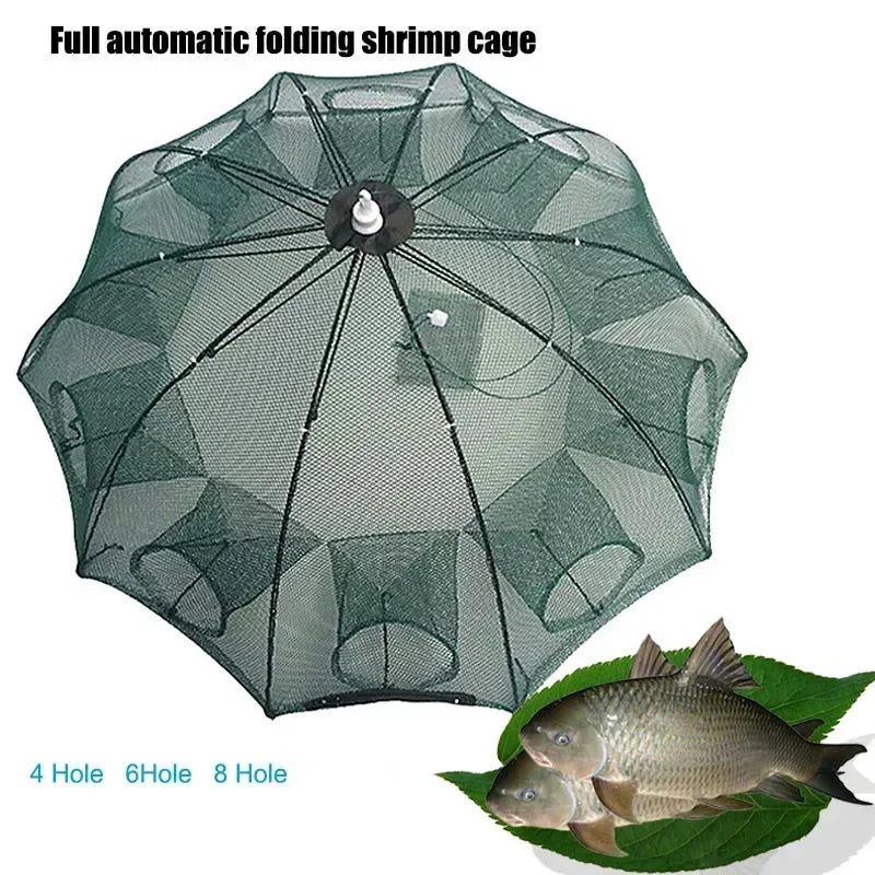 Pesca con red plegable