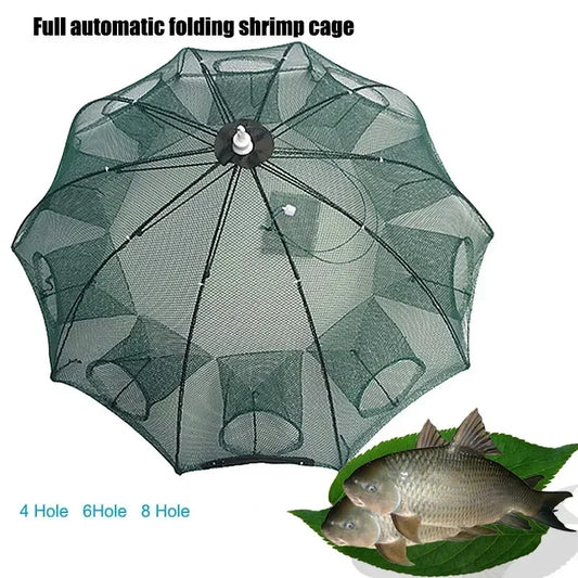 Pesca con red plegable