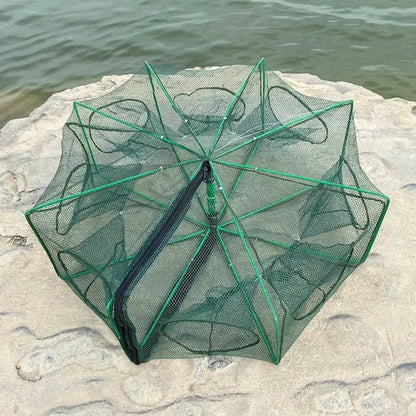 Pesca con red plegable