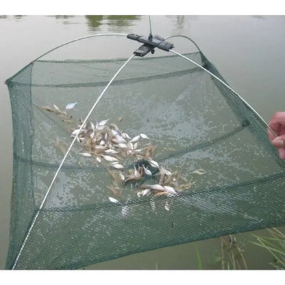 Pesca con red plegable