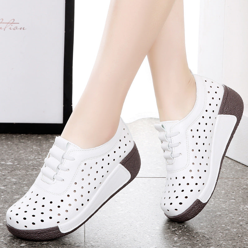 Zapatos casuales transpirables de cuero genuino