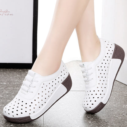 Zapatos casuales transpirables de cuero genuino
