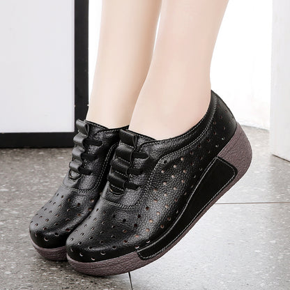 Zapatos casuales transpirables de cuero genuino