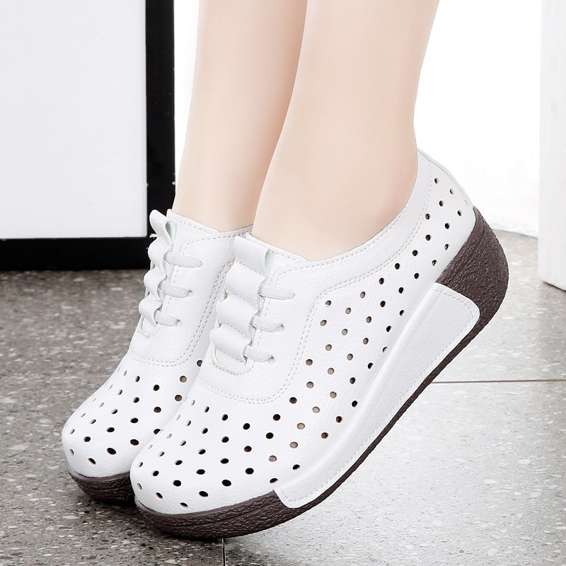 Zapatos casuales transpirables de cuero genuino