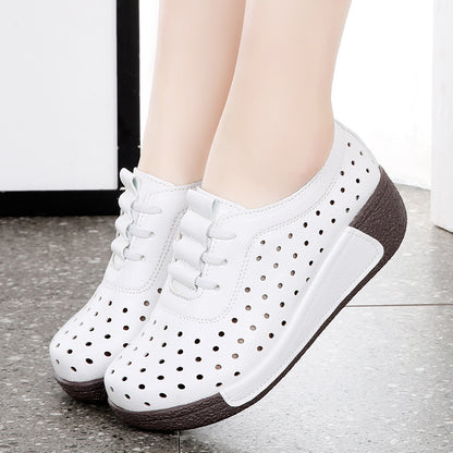 Zapatos casuales transpirables de cuero genuino