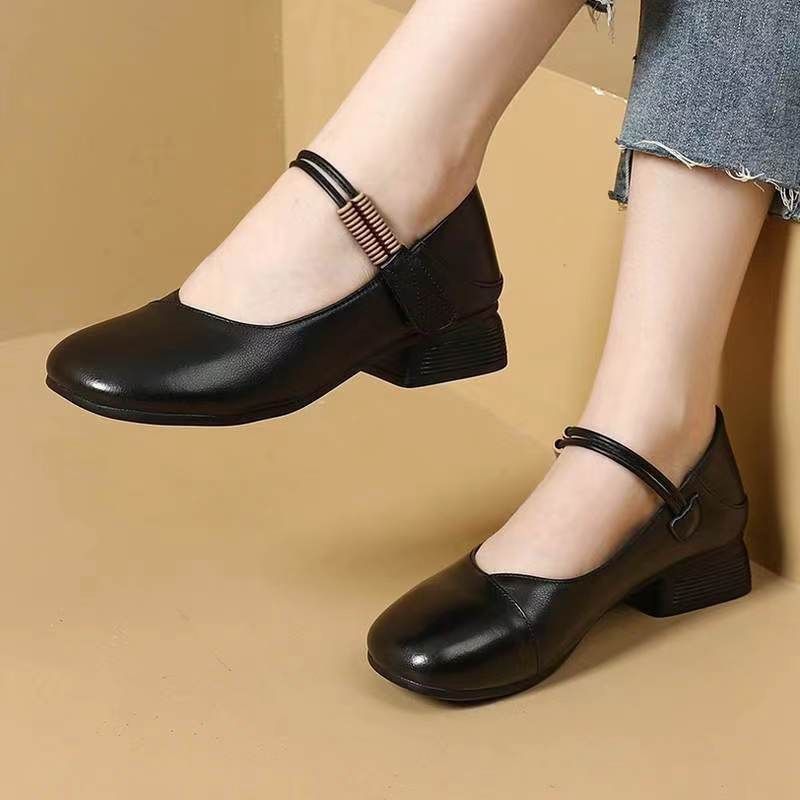 Nuevos zapatos Oxford de piel con punta redonda