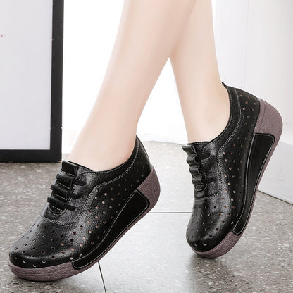 Zapatos casuales transpirables de cuero genuino