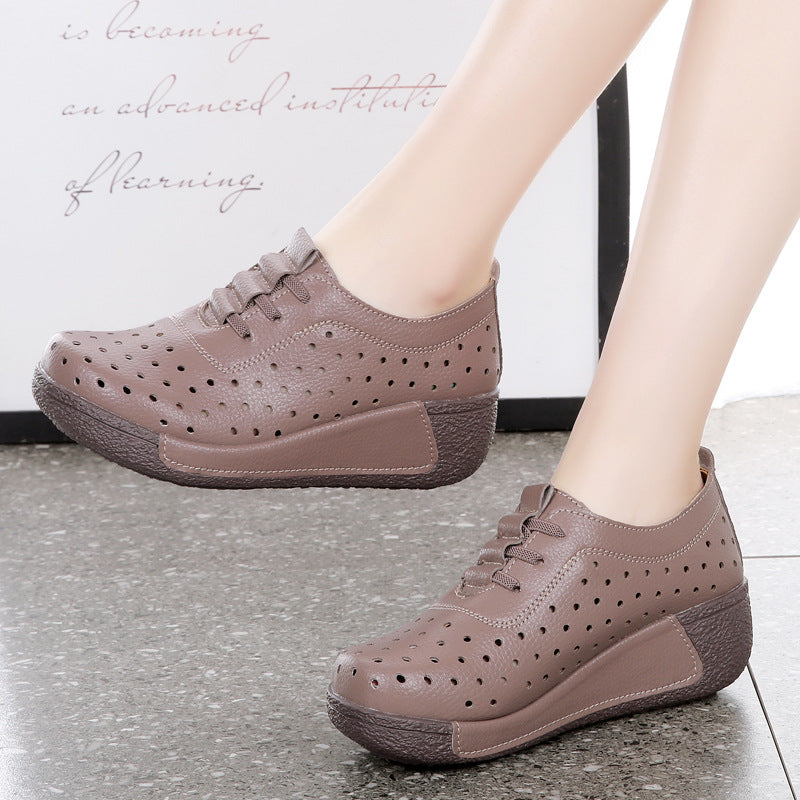Zapatos casuales transpirables de cuero genuino