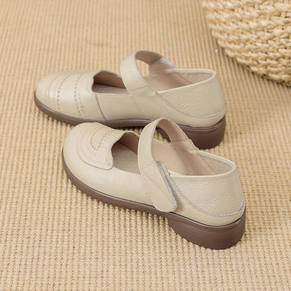Zapatos de madre de piel de vaca con capa superior
