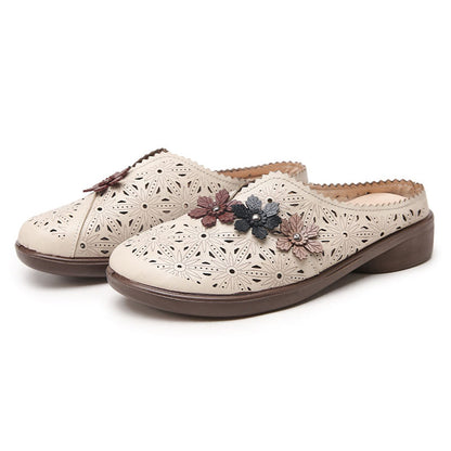 sandalias de flores huecas para mujer