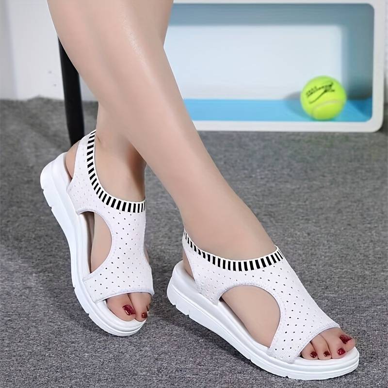 Sandalias de punto de mujer en color liso