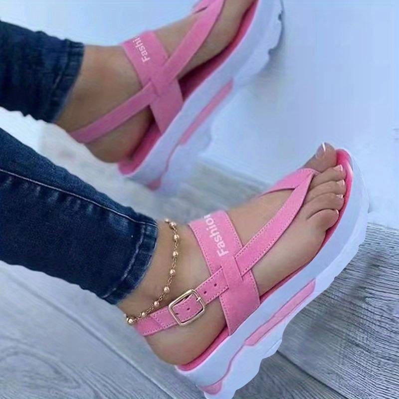 Sandalias de plataforma con punta abierta para mujer.