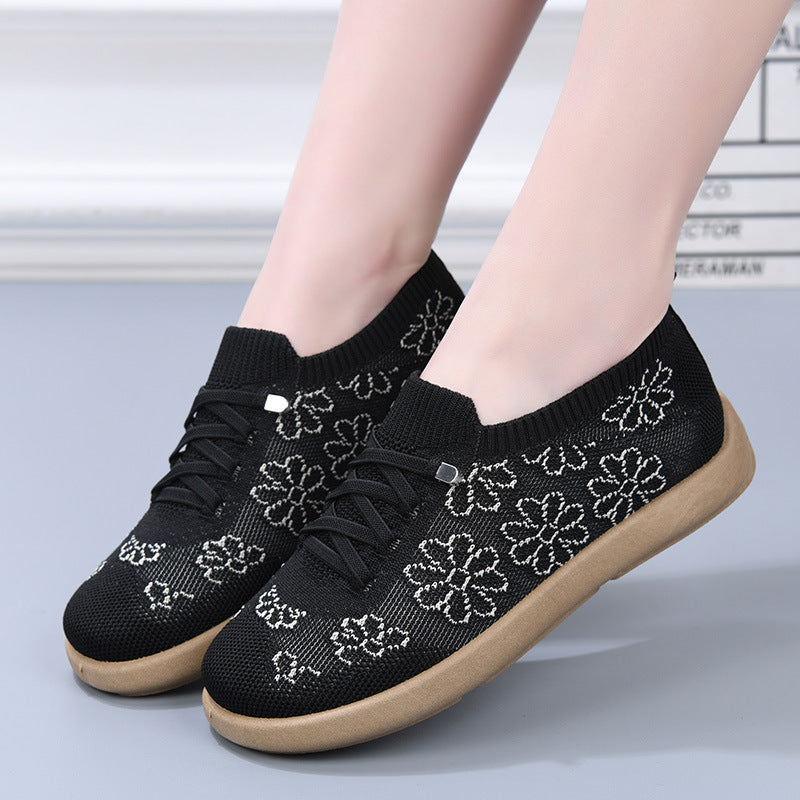 zapatos de malla floral