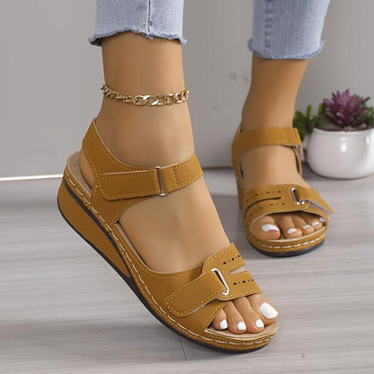 Sandalias de mujer con plataforma en color liso