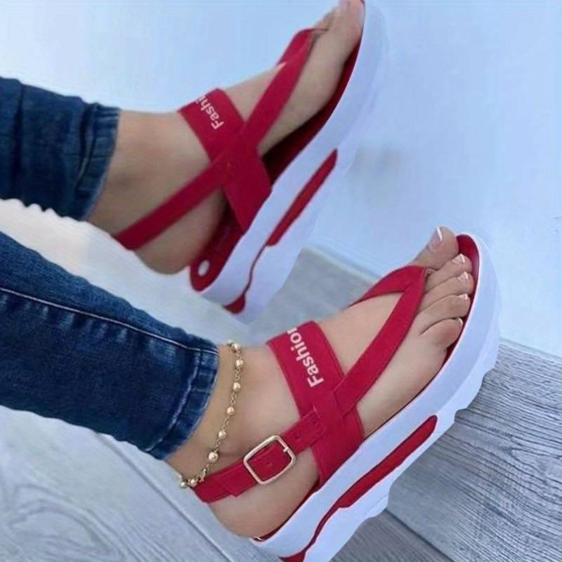 Sandalias de plataforma con punta abierta para mujer.