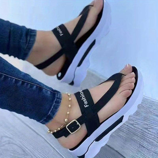 Sandalias de plataforma con punta abierta para mujer.